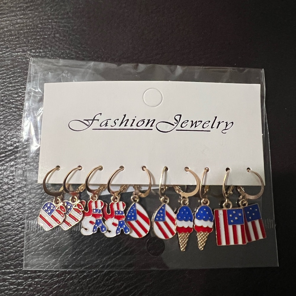 4th of July Earrings USA Jewelry